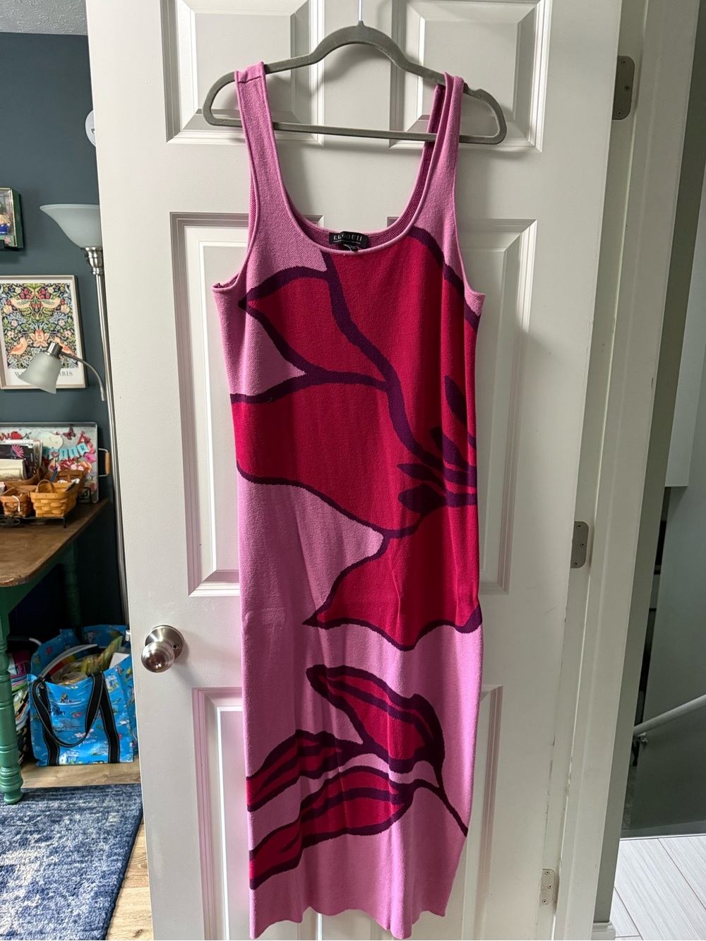 Eloquii Pink & Magenta Floral Knit dress